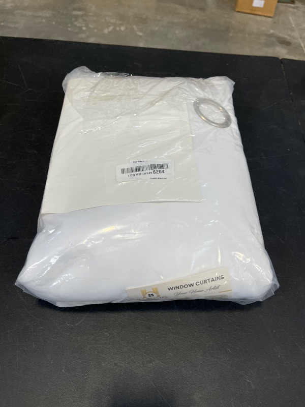 View 2 of H.VERSAILTEX White Curtains 84 inches Long for Living Room Thermal Insulated Room Darkening Window Treatment Panels Drapes Light Reducing Curtains for Bedroom, 2 Panels, 52" W x 84" L, White