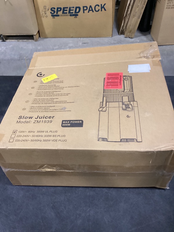 View 2 of AMZCHEF Cold Press Juicer, 6.5 Inch Wide Chute, Silver