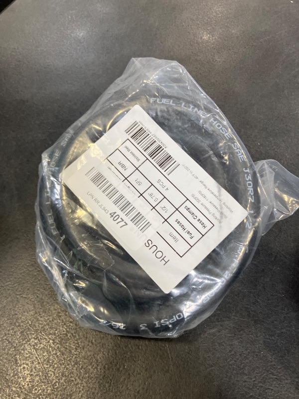 Photo 1 of HOUSUN Fuel Line Hose - 1/2 Inch ID, 5FT, 300 psi, Black, with 4 Clamps