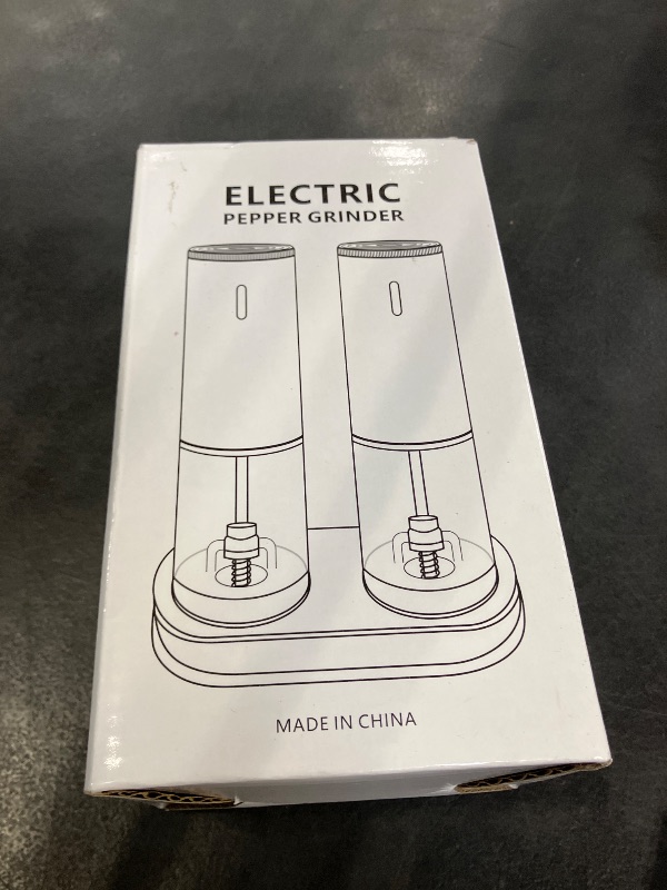 Photo 1 of JASUNMI Electric Salt and Pepper Grinder Set - Rechargeable, Purple (Set of 2)