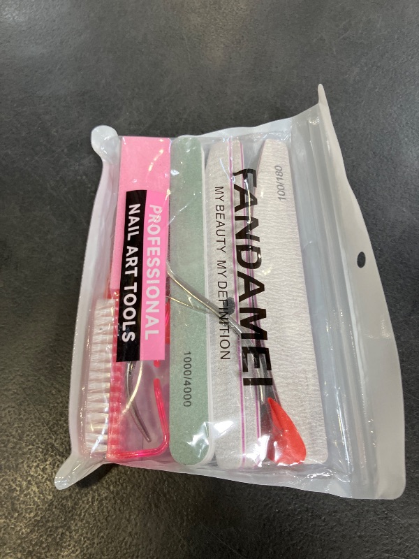 Photo 1 of FANDAMEI Nail Care Kit, Nail Files 100/180, Nail Buffer Block, Cuticle Nippers, Cuticle Trimmer, Cuticle Pusher, Nail Tools, Nail Kit, Pedicure & Manicure Tools, Nail Prep Kit, Manicure Kit for Women