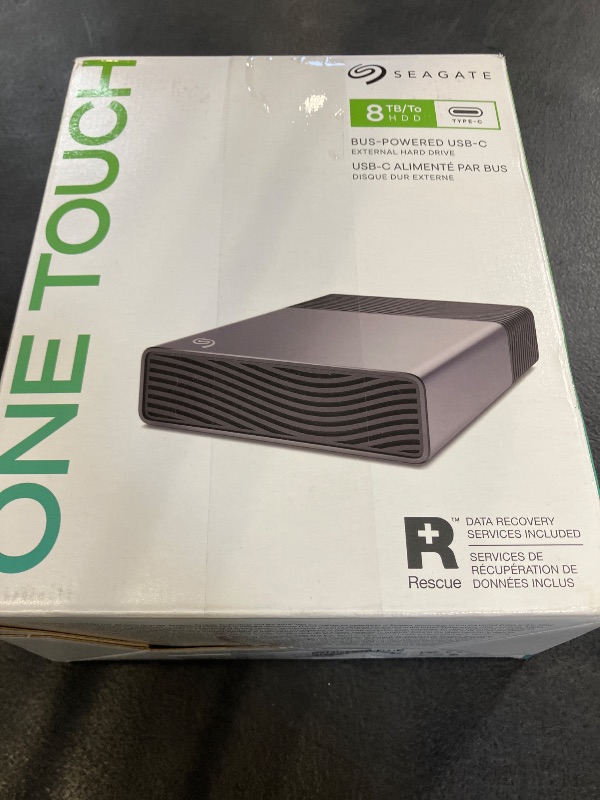 Photo 1 of Seagate One Touch 8TB External Hard Drive Desktop HDD - USB-C Compatible with Most Windows and macOS, Rescue Recovery (STNB8000400)