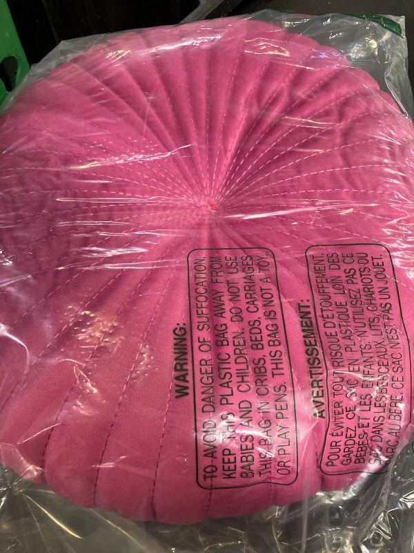 Photo 1 of HLOVME Velvet Round Throw Pillow - Hot Pink, 15.7"