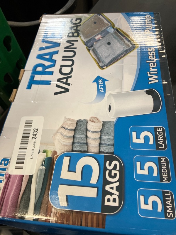 Photo 1 of Wfiia Vacuum Bags with Rechargeable Pump, 15 Packs, 3 Sizes