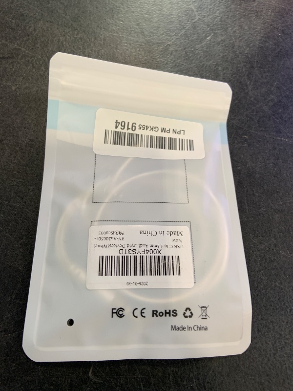 View 2 of Seulliya USB C to 3.5mm Aux Cable - 3.3ft White