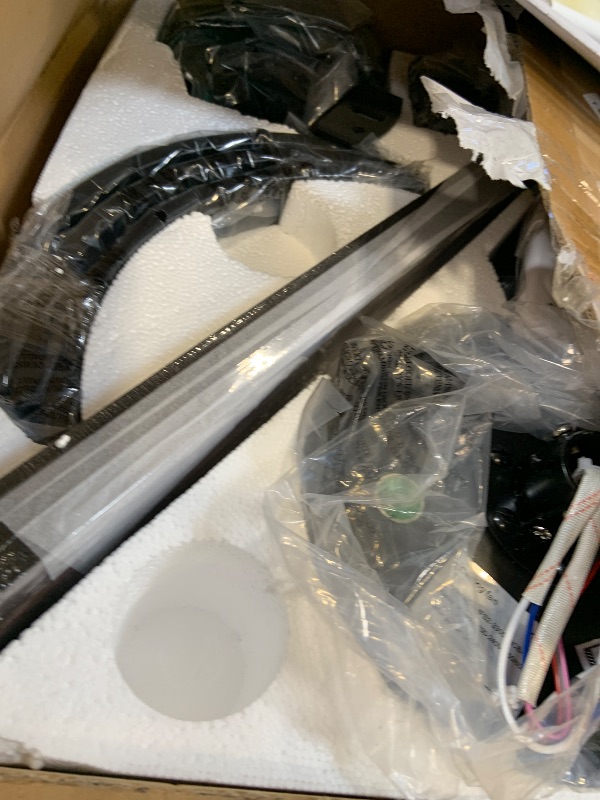 Photo 1 of TCL 52" Black Caged Drop Rod Ceiling Fan with Light & Remote