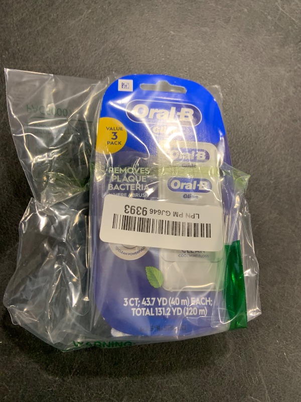 View 2 of Oral-B Glide Deep Clean Cool Mint Dental Floss, Value 3 Pack (40m Each)