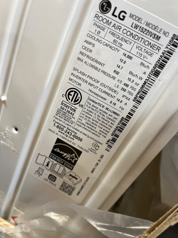Photo 1 of LG 14,000 BTU Smart Window Air Conditioner