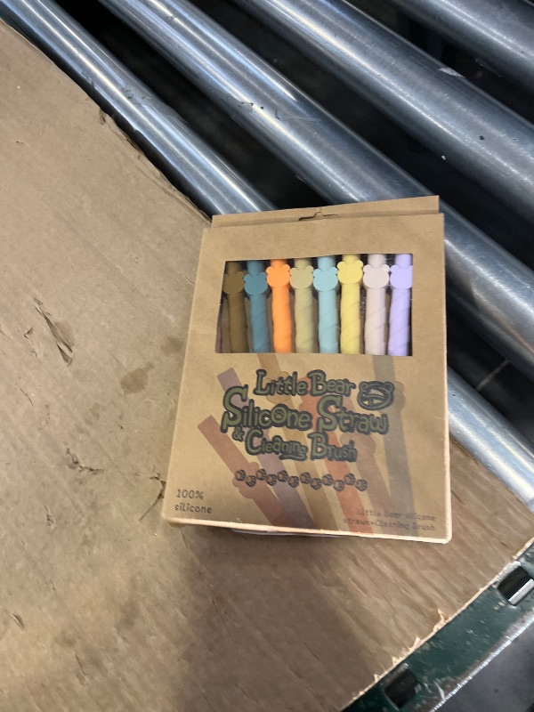 Photo 1 of Miniguysa Reusable Silicone Straws - 10 PCS, Multicolor