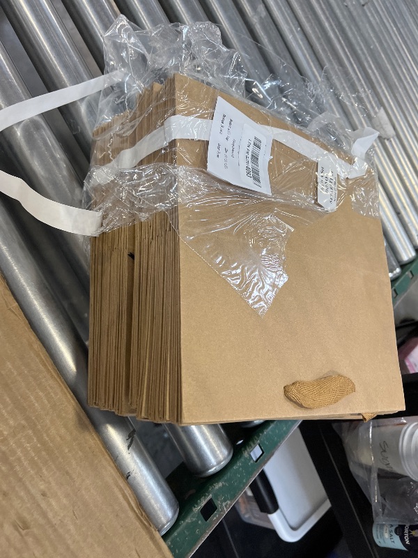 Photo 1 of Aosric Brown Square Gift Bags, 24 Pack 10x10x10 In