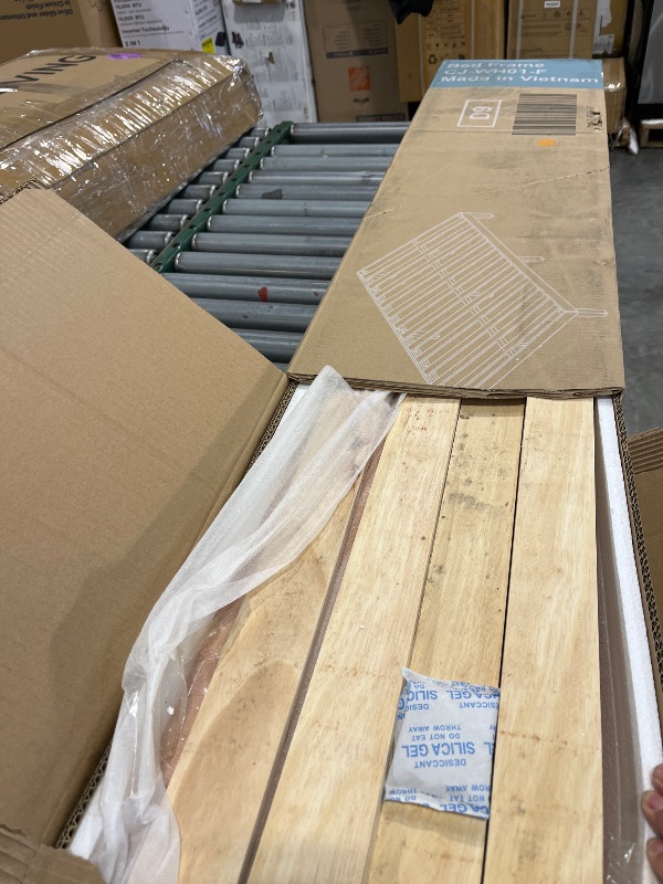 Photo 1 of DUMOS Full Size Wood Bed Frame - Pine, 12" Platform Base