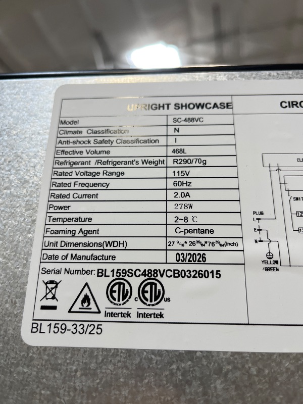 Photo 1 of Vitlife Commercial Merchandiser Refrigerator VSC488VCW

