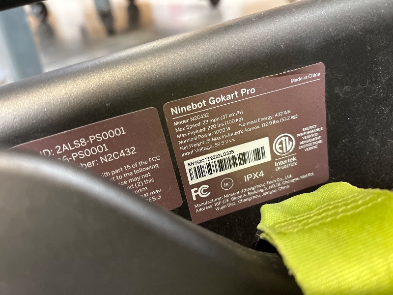 Photo 1 of ninebot gokart pro- segway 2-------missing charger cord