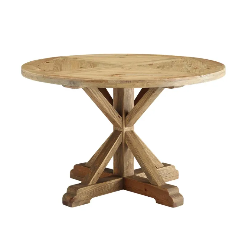 Photo 1 of Stitch 47" Round Pine Wood Dining Table