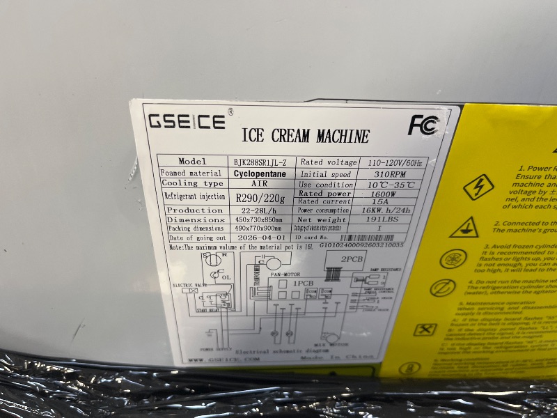 Photo 1 of GSEICE Commercial Soft Serve Ice Cream Machine, 3 Flavor Countertop 110V
