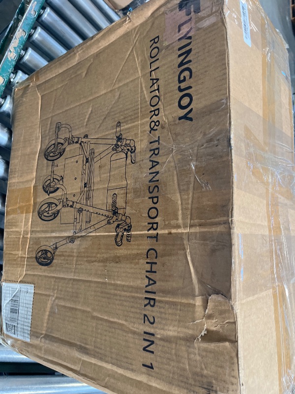 View 3 of FlyingJoy 2-in-1 Rollator Walker Transport Wheelchair Combo