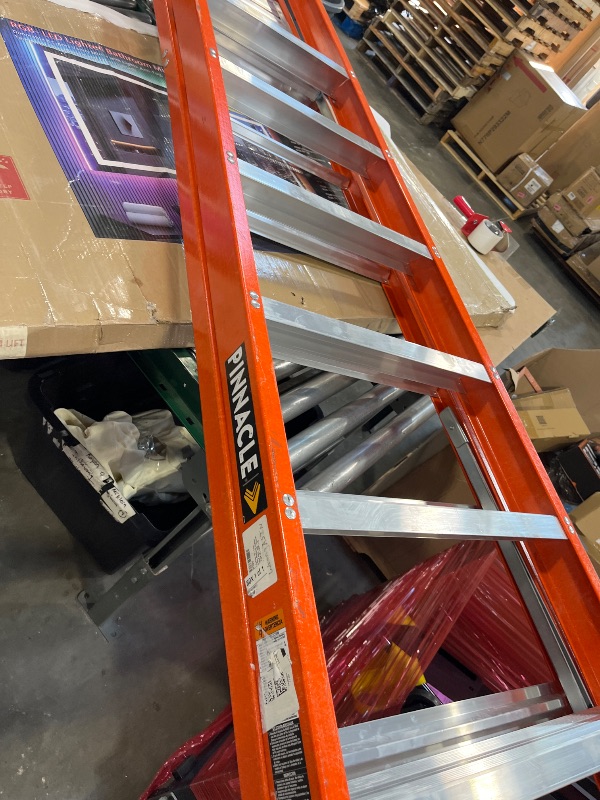 Photo 1 of Louisville Ladder 10-Foot Fiberglass Pro Platform Ladder with Extended Rail, 300-Pound Capacity, Type IA, FXP1710