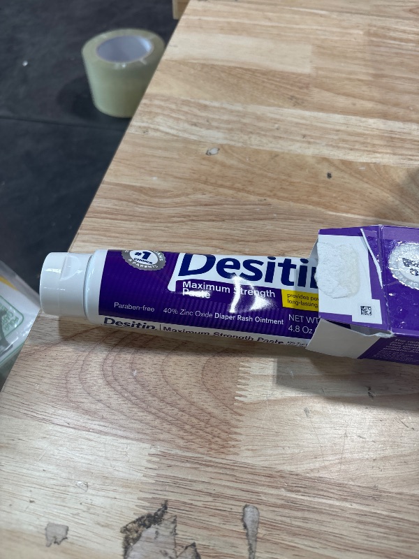 Photo 1 of ***PRE-OPENED*** Desitin Maximum Strength Diaper Rash Paste, 40% Zinc Oxide, 4.8 oz