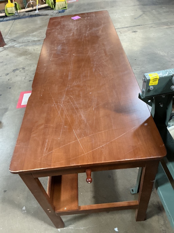 Photo 1 of *** SURFACE SCRATCHES, AND BROKEN DRAWER****ODCVKRT Solid Wood Desk, Gaming Study Home Office Desks for Work, Student PC Desk for Bedroom, Small Computer Desk for Small Spaces, Easy to Assemble (Walnut Color, 47inch)