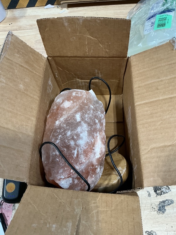 Photo 1 of Himalayan Glow Salt Lamp with Touch Dimmer Switch, 5-7 lbs, Natural Pink Crystal, Wooden Base, Room Decor, Home Decor, Relaxation, Ambiance, Gift, Wellness