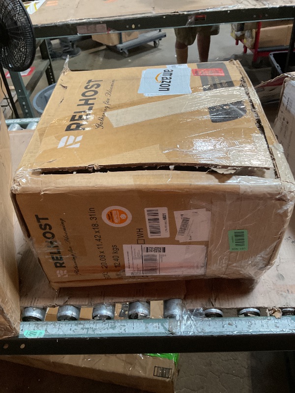 Photo 1 of ***HEAVILY USED/ HOSE MAY STILL HAVE WATER IN IT **** Relhost Retractable Garden Hose Reel, 1/2 in x 120 ft Wall Mount Heavy Duty Hose Reel with Any-Length Lock, Auto Rewind System, 180° Swivel Bracket, and 10-Pattern Nozzle for Garden, Dark Grey