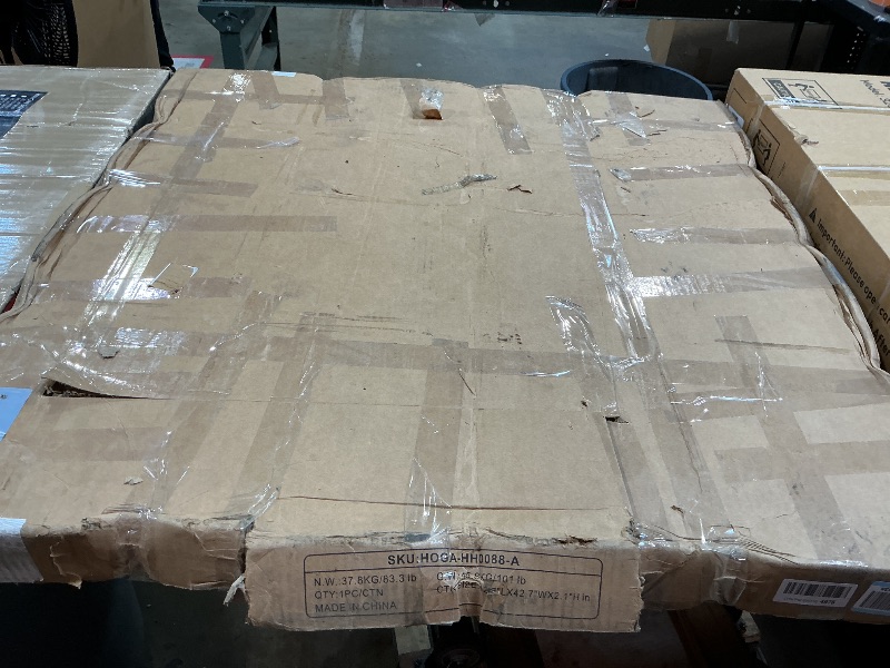 Photo 1 of ***FOR PARTS ONLY TABLE TOP IS CRACKED*** Tribesigns 47” Sintered Stone Dining Table, Solid Wood Round Kitchen Table for 4-6, Round Dinner Table for Kitchen, Dining Room, Living Room, White Marble Finish