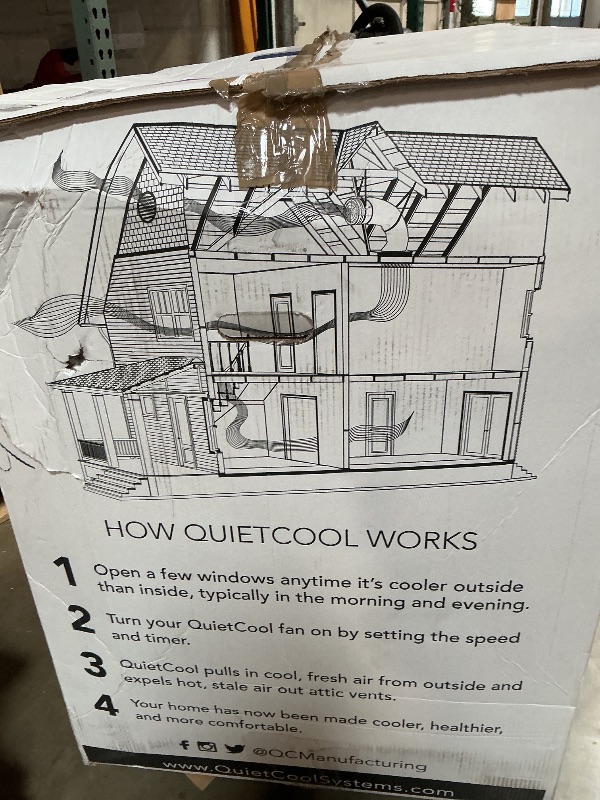 Photo 1 of ***MJR DMG***Quietcool QC ES-7000 RF Energy Saver Advanced Whole House Fan with Wireless Control - Up to 6878 CFM - As low as 164 watts - Two Speed - Covers up to 3,439 SQFT - 10 Year Warranty