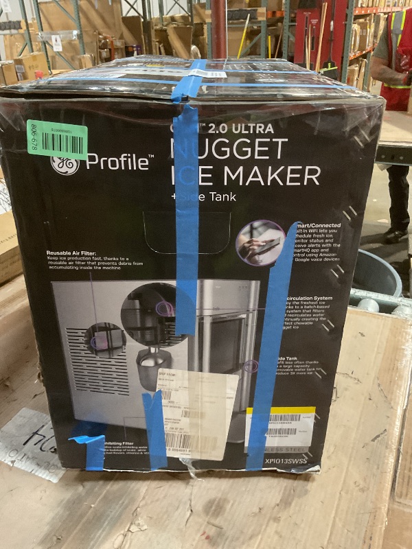 Photo 1 of **HAS MINOR DAMAGE (SCRATCHES ON TOP OF NUGGET MAKER)**** GE Profile Opal 2.0 Ultra Nugget Ice Maker with .75 Gallon Side Tank and Scale Inhibiting Filter, Scoop Included, 38 lbs in 24 Hours, Pellet Ice Machine with WiFi & Smart Connected, Stainless Steel