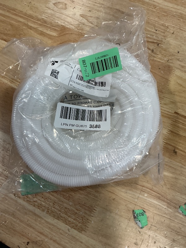 Photo 1 of 30ft Dog Cat Cord Protector Electric Wires Covers Wire Loom Tubing Protect Wires from Rabbits, Cats and Other Pets White