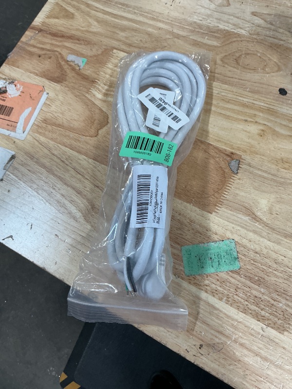 Photo 1 of 14 Gauge Flat Plug Replacement Power Cable, 10Ft, White