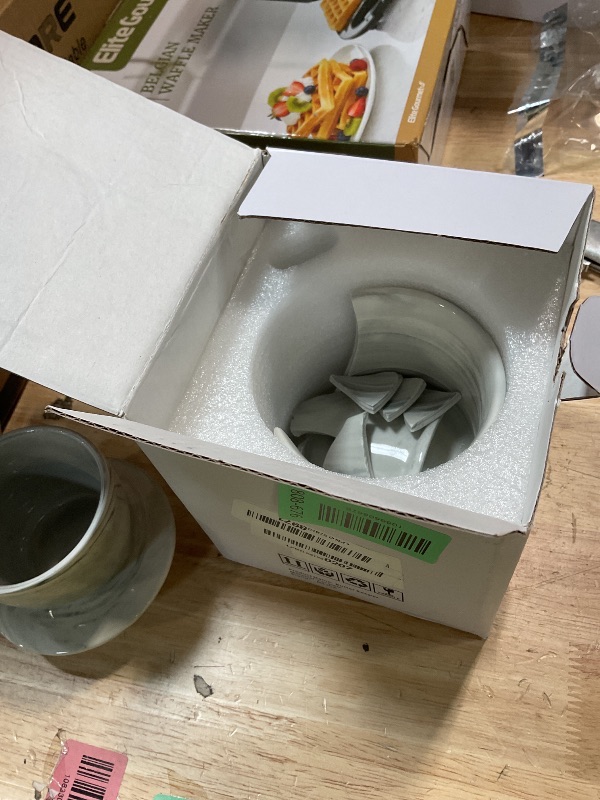 Photo 1 of ** major damage to bottom piece. Bottom piece was removed.** MSJGA Butter Crock for Counter with Water, French Butter Keeper for Spreadable Butter Marble Ceramic Butter Dish with Lid for Countertop, Butter Container Holder