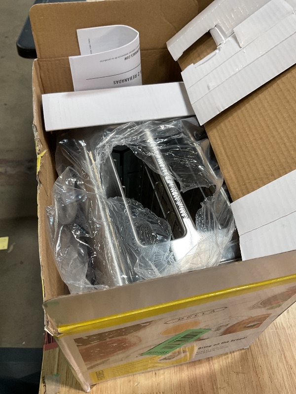 Photo 1 of ***RECOMENDED FOR PARTS/ DROP LEVER WONT STAY DOWN FOR TOASTING**** bella Stainless Steel 2 Slice Toaster with Extra Wide Slots & Removable Crumb Tray - 6 Browning Options, Auto Shut Off & Reheat Function - Toast Bread, Bagel & Waffle