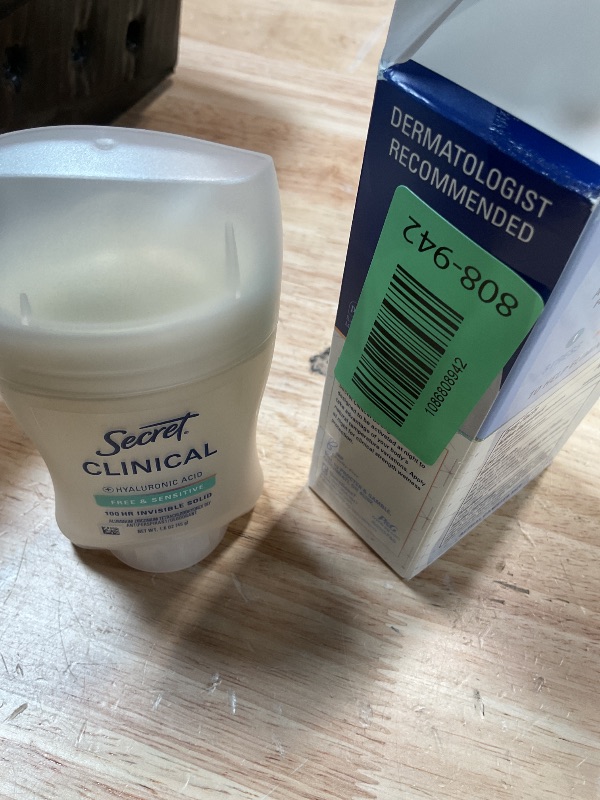 Photo 1 of ** one only** Secret Clinical Strength Antiperspirant Deodorant for Women, Free & Sensitive, 100hr Sweat & Odor Protection, 3X Stress Protection with Hyaluronic Acid, Invisible Solid, Unscented, 1.6 oz (Pack of 3)