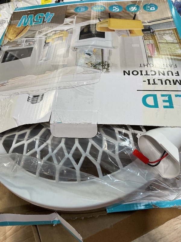 Photo 1 of ***FAN BLADE DAMAGE / PARTS ONLY*** Light Socket Fan with Remote 12”, Screw in Socket Fan Light with Dimmable Brightness and Color Temp, Socket Modern Flush Mount Low Profile Ceiling Fan for Bedroom, Small Living Room, Kitchen