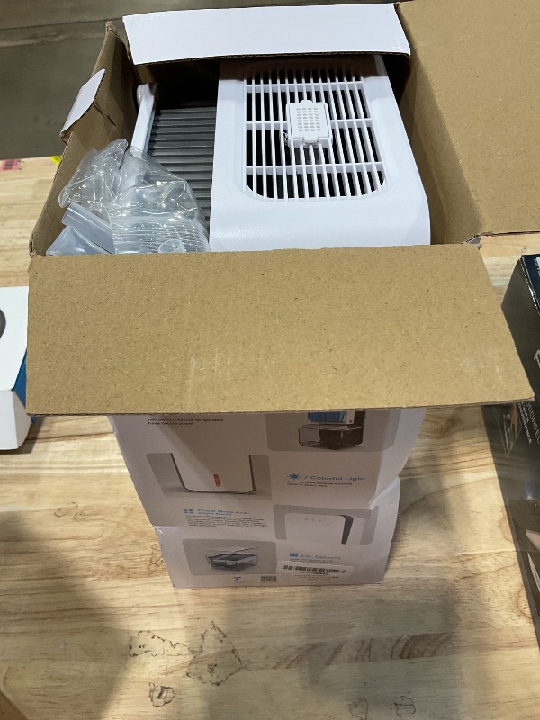 Photo 1 of 1000 sq.ft Dehumidifier for Home, Dehumidifiers for Basement, Bathroom, Bedroom with Auto Shut Off and Drain Hose, Built-in Aromatherapy Diffuser, 7 Colors LED Light, Quiet Sleep Mode(CS08-Cream)