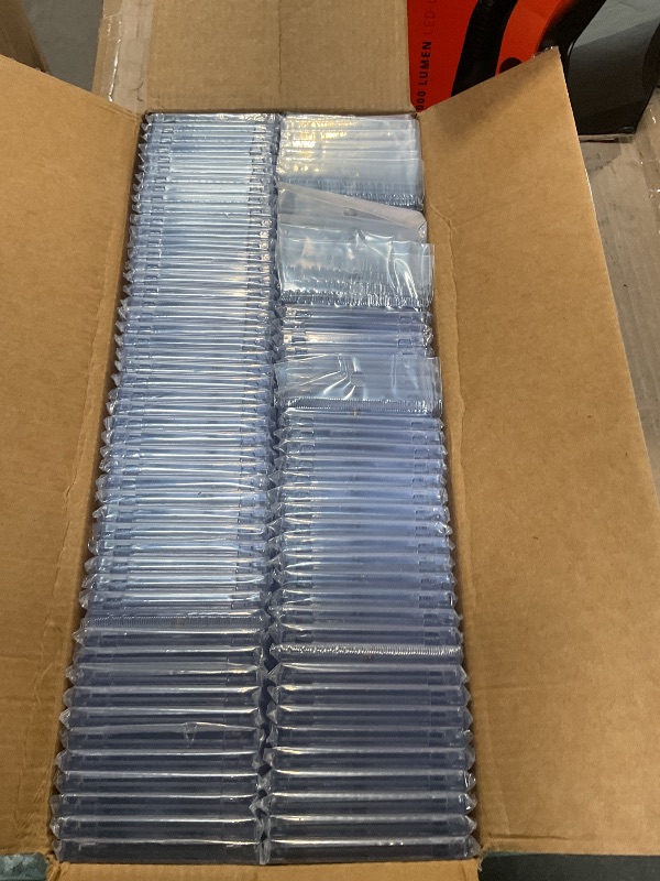 Photo 1 of 100ct Magnetic Card Holders, Magnetic 35pt One Touch Card Holders, U-V Protection Hard Plastic Display Case for Trading, Sports, Baseball, Football, Game Cards
