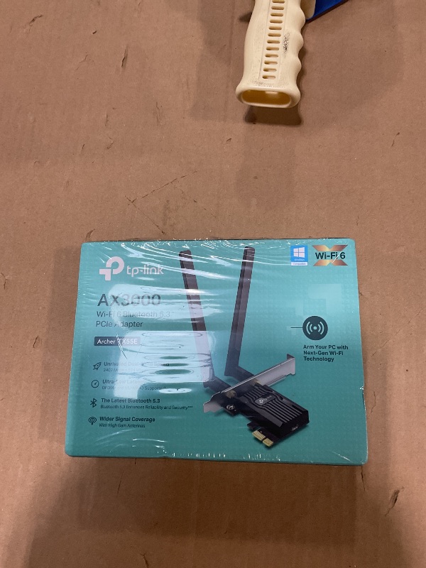 Photo 1 of **FACTORY SEALED**TP-Link WiFi 6 PCIe WiFi Card for Desktop PC AX3000 (Archer TX55E), Bluetooth 5.2, WPA3, 802.11ax Dual Band Wireless Adapter with MU-MIMO, Ultra-Low Latency, Supports Windows 11, 10 (64bit) Only