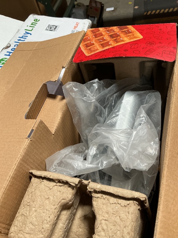 View 2 of ****FOR PARTS ONLY/ NON-FUNCTIONAL**** Dash No-Drip Waffle Maker - Makes Four Waffles at Once for Hassle-Free Breakfasts - Dual Nonstick Heating Plates & Quick Heat-Up System - Easy-Release Surface - Silver