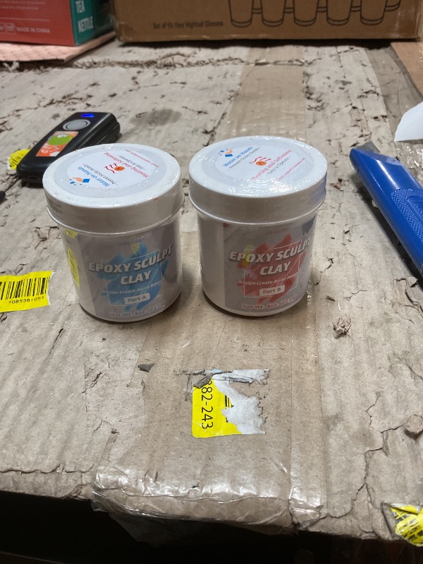 Photo 1 of 1 lb White Epoxy Putty Sculpt Clay, 2 Part Self Hardening Modeling Clay