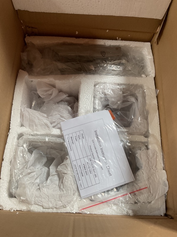 Photo 1 of ***MISSING ONE SHADE*** OKELI 4-Light Bathroom Light Fixtures, Modern Brushed Nickel Crystal Wall Light for Bathroom,Lighting Fixtures Over Mirror