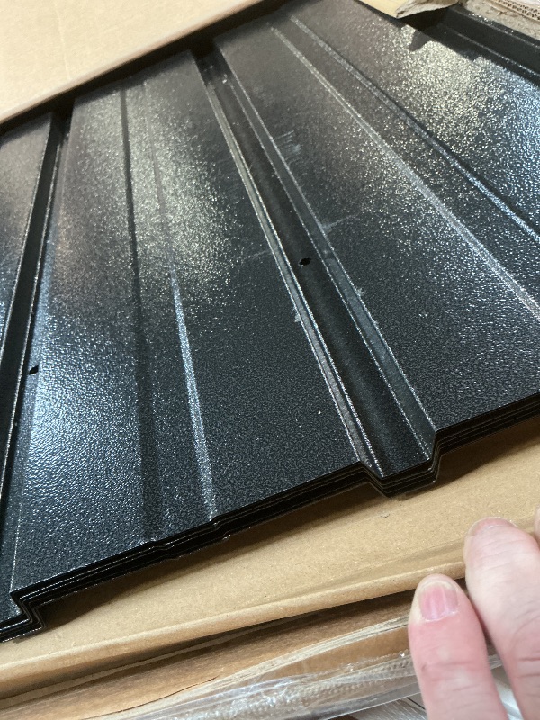 View 5 of **METAL SHED SIDING** UNKNOWN BRAND UNKNOWN SIZE BLACK** 5’4” LONG, only one box of 3 box set…