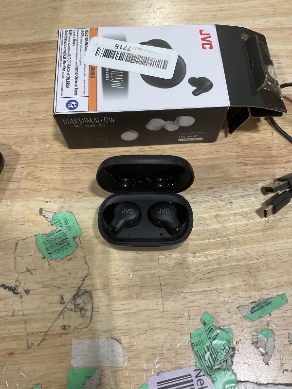 Photo 1 of ***RIGHT EAR NON FUNCTIONAL*** JVC Marshmallow True Wireless Bluetooth 5.3 Earbuds – 28H Battery, Memory Foam Earpieces for All-Day Comfort, IPX4 Water Resistant, Mic, Compact Case, for iPhone & Android