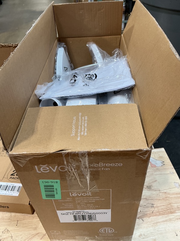 Photo 1 of ***RECOMENDED FOR PARTS/ FAN BLADES DON'T SPIN/ DOES ROTATE/ MISSING POWER CORD*** Levoit Pedestal Fan - 90° Oscillation, 20dB Quiet, 5 Speeds