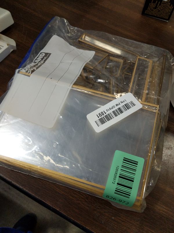 Photo 1 of 14 Pack Acrylic Sign Holder 4x6 Gold Frames, Wedding Table Number Holders Double Sided Vertical Clear Display Stand, Picture Holders for Tables, Menus, Flyers, Party and Office Decor
