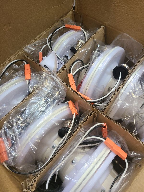 Photo 1 of 12 Pack 5/6 Inch LED Can Lights with Night Light, Metal 5CCT Retrofit Recessed Lighting Selectable 2700K-6000K Dimmable, 12W=75W, 1200LM Downlight with Metal Smooth Trim - ETL and Energy Star