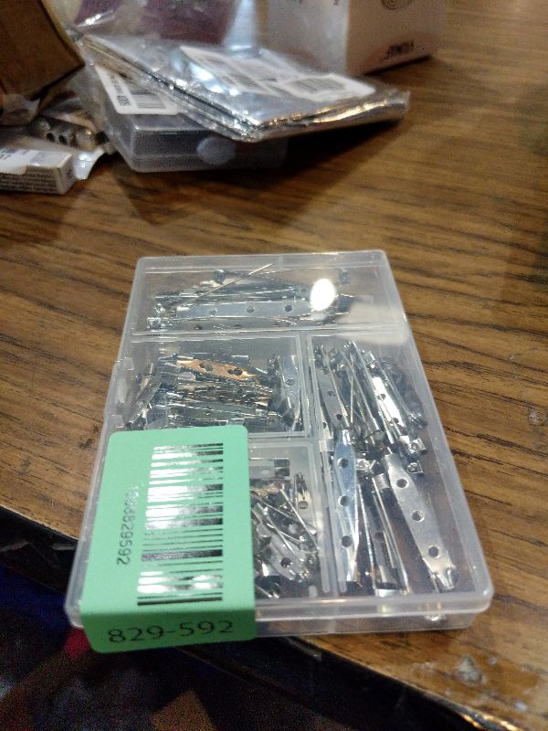 Photo 1 of 100Pcs Brooch Pin Backs for Jewelry Making, Badges & DIY