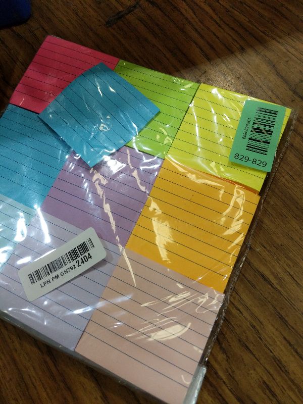Photo 1 of (18 Pads) Lined Sticky Notes 3x3 in Bright Ruled Post Stickies Colorful Super Sticking Power Memo Pads