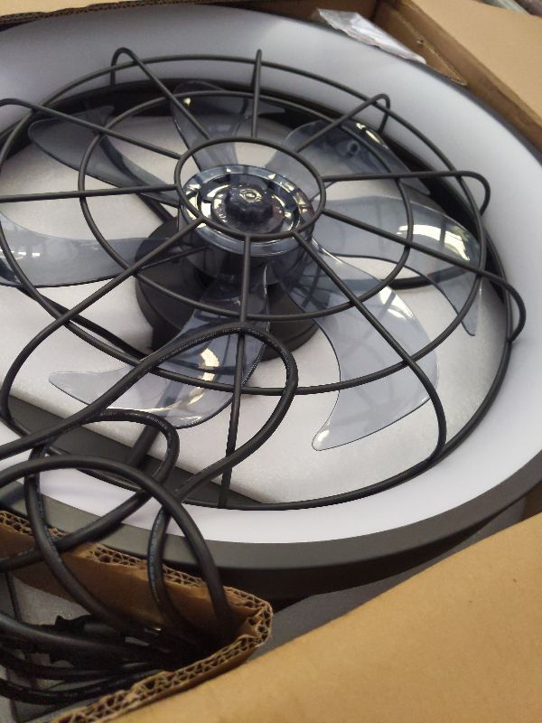 Photo 1 of 20 Inch Plug In Wall Mount Fan, Wall Mount Fan with Light, Metal Frame