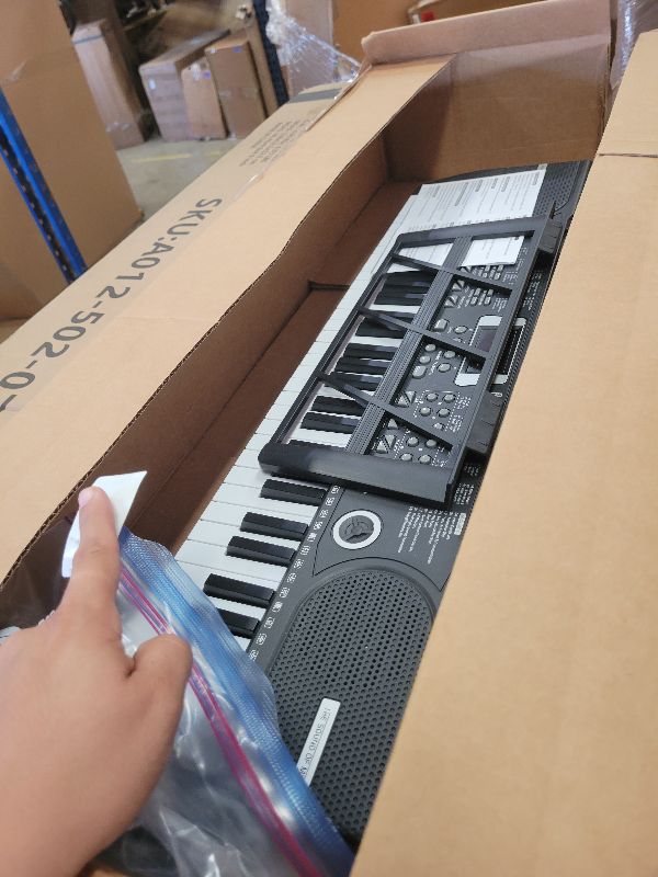 Photo 1 of 61 Key Keyboard Piano, Portable Electronic Keyboard Piano for Beginners with Speakers, Microphone, Sheet Music Stand, 100 Voices, 100 Rhythms, Digital Music Keyboard for Teen - Black