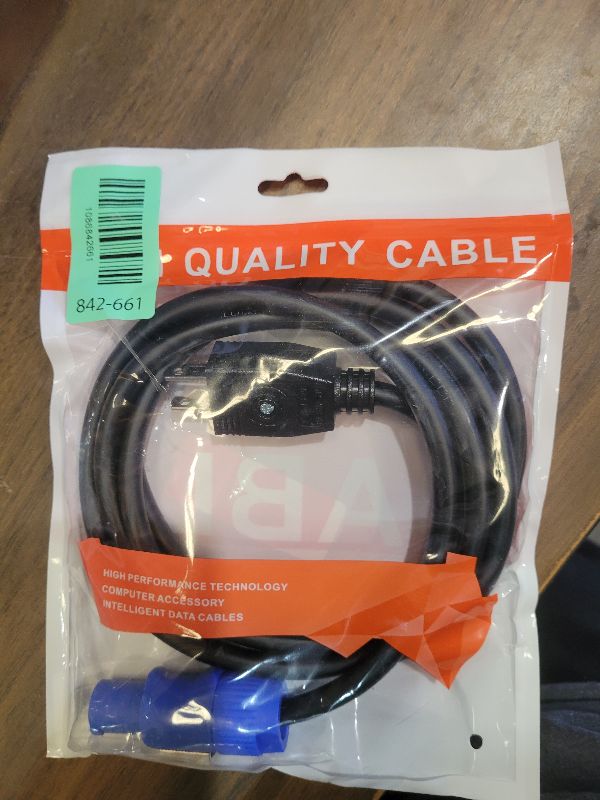 Photo 1 of 3-Prong NEMA 5-15P to PowerCON AC Power Cable Cord 20A 3 Pin PowerCon Input Male Connector to NEMA 5-15P Male Extension Power Wire 16AWG for Outdoor Stage Light LED Screen-6FT